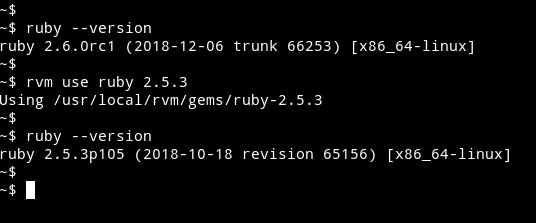ruby version upgrade using rvm
